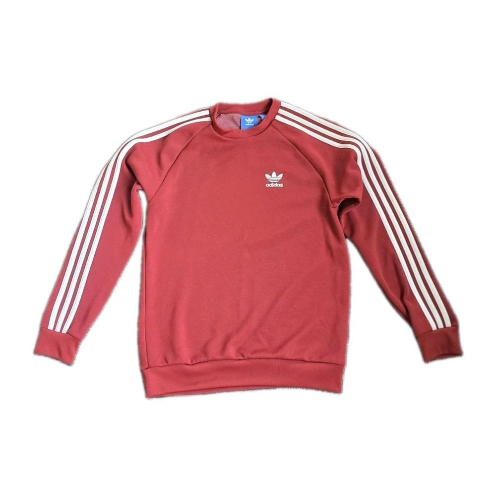 Adidas Originals Maroon 3 Stripes SST Crewneck Sweatshirt Streetwear Mens Small